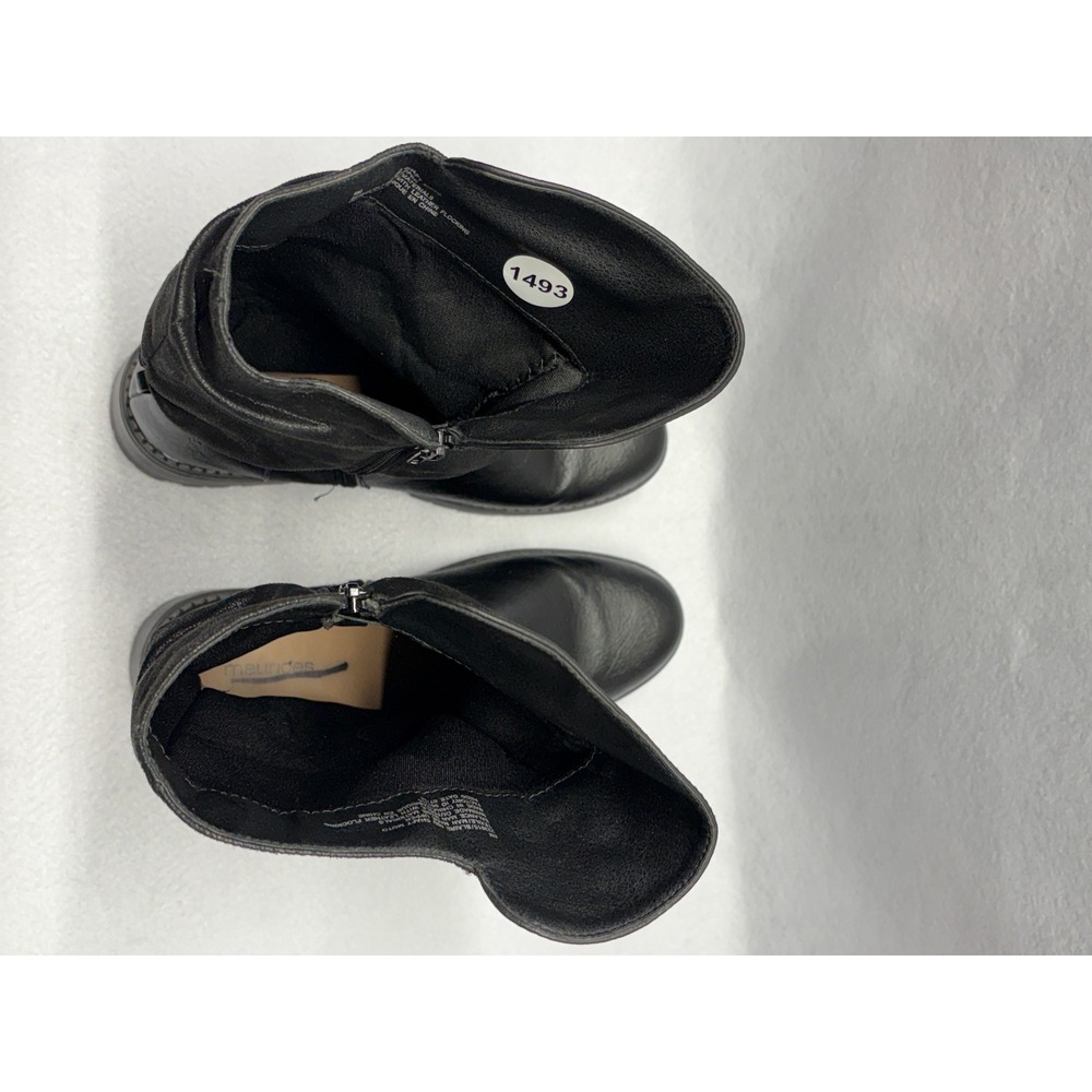 Maurices Blaire Mid Shaft Moto Boots Black Buckle Slouchy Lug Sole Womens 9M - Picture 5 of 12